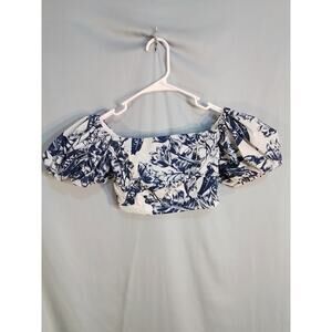 Abercrombie & Fitch  Blue and white halter / crop top